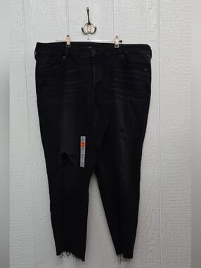 New Size 20 Old Navy Black High-Rise O.G. Straight Jeans Distressed